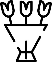 Minimalistic Modern Rounded Outline Flowers Icon