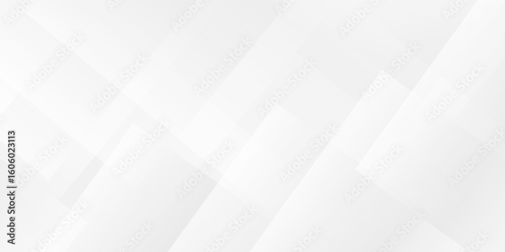 Poster white and gray overlap triangle geometric technology pattern. minimal rectangle randomly arranged wh