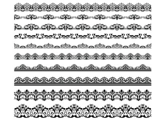 A versatile set of floral vector borders and vintage decorative elements, perfect for seamless design patterns and ornate illustrations