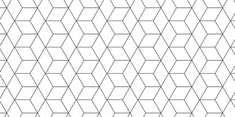 Naklejka premium Seamless pattern with hexagon square cube geometric pattern shapes grid metal element texture design. Vector tiles gradient triangle diamond honeycomb hexagon art.