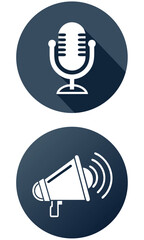 Microphone and megaphone icons