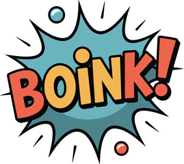 Comic-style BOINK! expression with dynamic illustration Transparent png vector