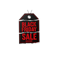 Black Friday Sale Tag with Torn Paper Effect – Transparent PNG
