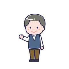 私服のシニア／ななめ／男性 15
