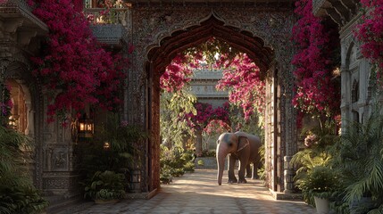Traditional Rajasthani Mughal Palace Arch Gate

