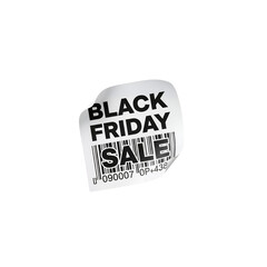 Black Friday Sale Label with Barcode – Transparent PNG