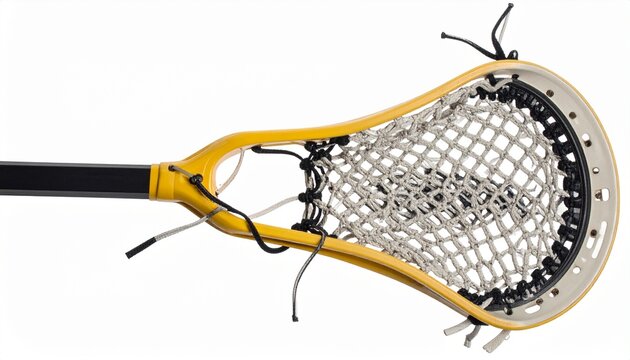 Yellow Lacrosse Head Stick Net Strings Equipment Sports Game Gear