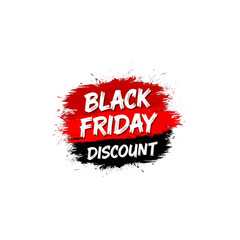 Black Friday Sale Tag with Paint Splash Effect – Transparent PNG