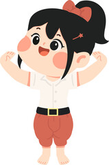 Animated student performing Thai dance