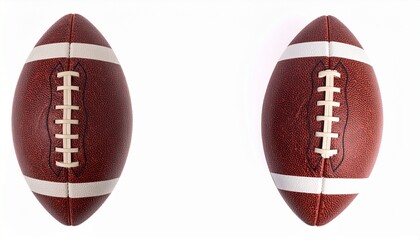 Two American Footballs, Brown Leather, White Stripes, Game Day