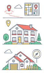 Obraz premium House illustrations vector graphics