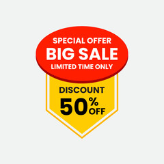 Big sale special offer discount 50 percent off limited time only promotion