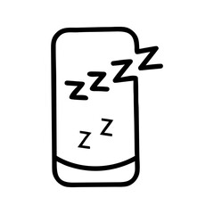 Obraz premium Hand drawn illustration of a smartphone with z s indicating sleep mode or low battery