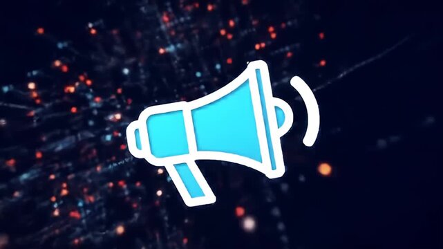 Floating megaphone against bokeh backdrop