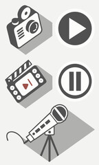 Media icons set graphic design