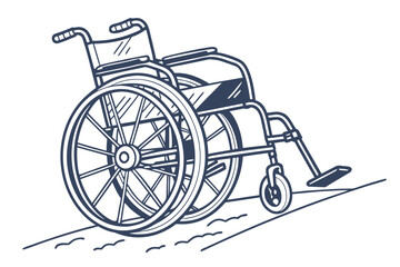 Simple Wheelchair Illustration Showing Accessibility and Mobility Aid for People with Disabilities or Limited Mobility