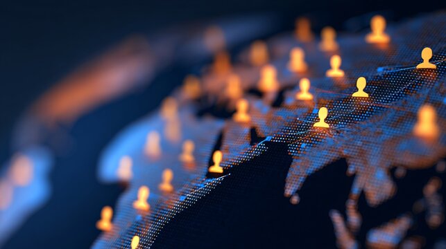 digital concept of online friendships across global networks