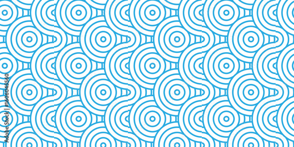 Poster minimal overlapping pattern geometric diamond geometric waves spiral abstract circle wave line. blue