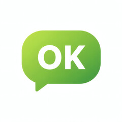 Green OK Speech Bubble Graphic for Messages  Confirmations
