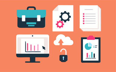 Business Vector Illustration Office New Client Deal - Team of People Featuring Collaborative Coworkers Engaged in a Project Discussion