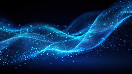 Fototapeta premium Abstract digital wave design with glowing particles.