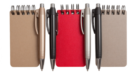 Elegant office essentials, notebook and pen on desk for writing notetaking notebook.