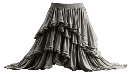 Elegant grey skirt with intricate rouching details, a stylish and versatile wardrobe essential.