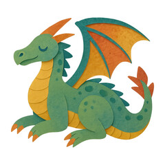 Fototapeta premium PNG Colorful whimsical dragon illustration.