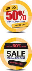 Up to 50% Sale Special Discount Typography Vector  design