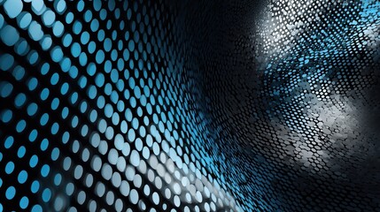 Abstract design with blue and white circles.