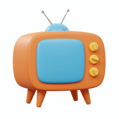 Cute Retro Cartoon TV Illustration Nostalgic Technology