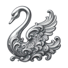 Fototapeta premium PNG Elegant silver swan design