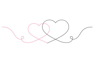 Elegant Heart Divider Line Art  Continuous Love Line Drawing for Wedding & Romantic Designs. vector