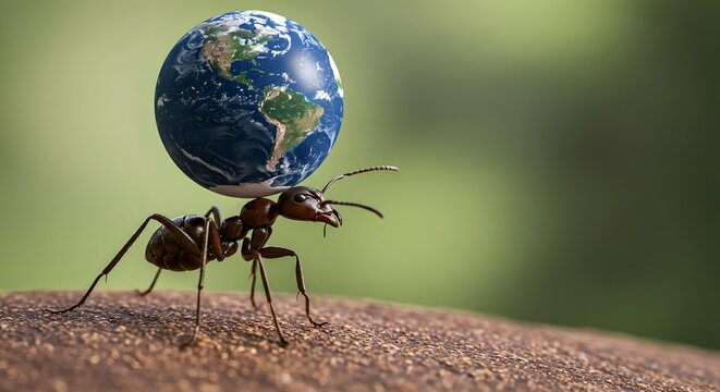 Ant Carrying Earth: A Symbol of Environmental Responsibility