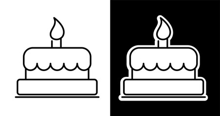 Birthday Candle editable line icon