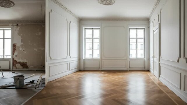 Before and After Room Renovation: Dusty Walls Transformed to Bright and Airy Living Space