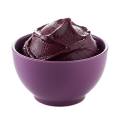 Açaí bowl presenting a healthy and vibrant dessert option. Cup of açaí from the Amazon palm tree.