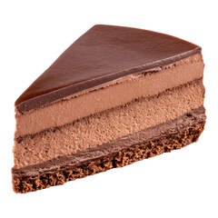 Chocolate Cake Slice Isolated on Transparent Background