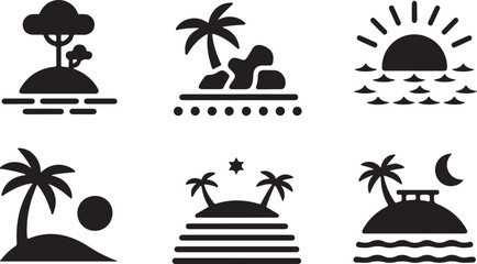 Obraz premium Tropical Island and Beach Scene Collection