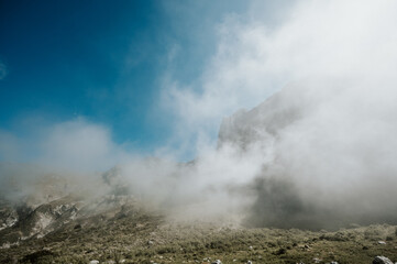Misty Hiking in Milford Track, Fiordland National Park, New Zealand	