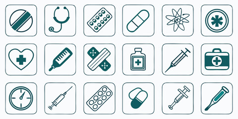 Hand Drawn Medical Icon Set Variety Healthcare Essentials