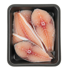 Packaged slices of fish fillets for convenient cooking options.