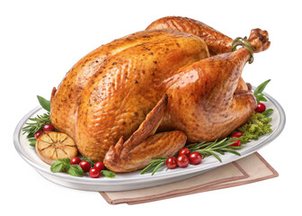 roasted-turkey on a isolated transparent background	