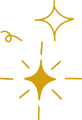 Gold Magical Sparkles and Star Elements – Aesthetic Clipart Set