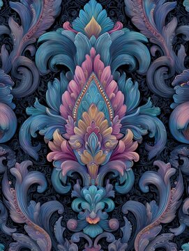 Romantic floral mirror with vintage arch, floral mirror interior, floral mirror palace Elegant floral design with vibrant colors.
