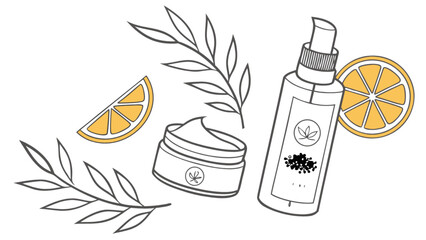 Organic skincare products with citrus and botanical extracts for natural beauty and wellness routine