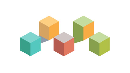 Isometric colorful cubes vector design for modern abstract background illustration and wallpaper concept