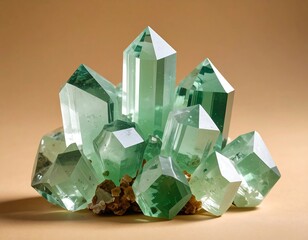Cluster of vibrant green crystals