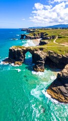 Coastal archways, turquoise water, dramatic cliffs