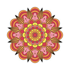 Abstract floral vector illustration with colorful petals and decorative flower pattern design